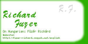 richard fuzer business card